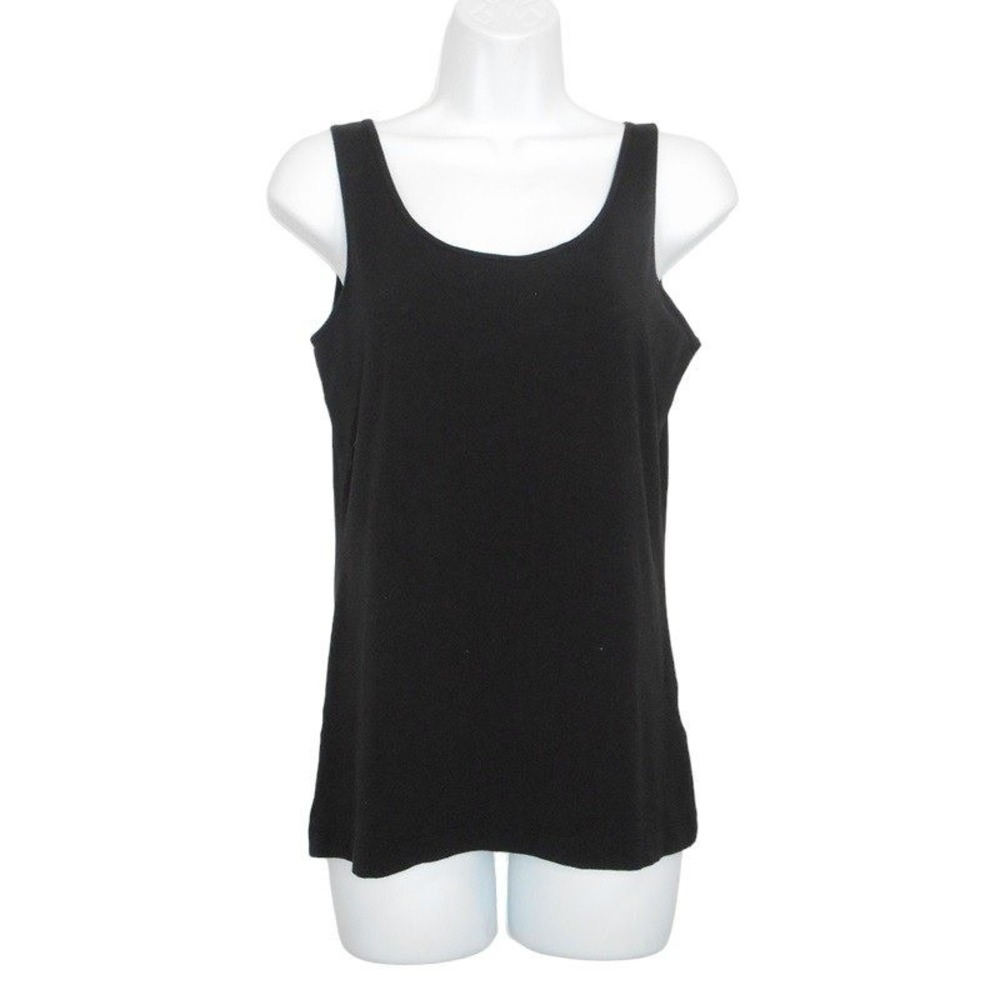 Felina Tank Top L M Black Reversible V-Neck Scoop Neck Layering Basic Casual